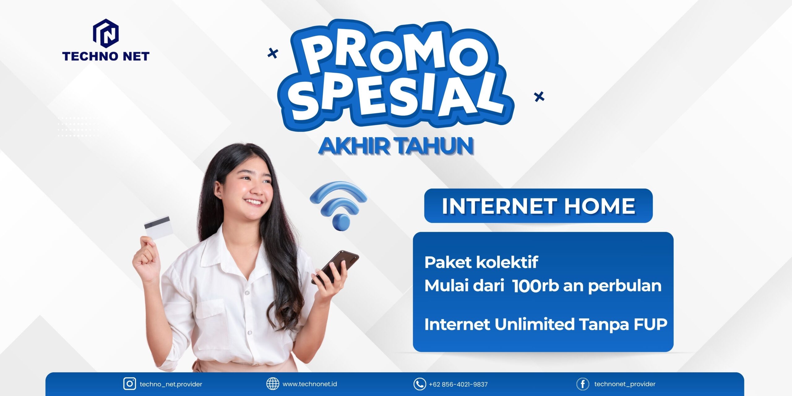 Hijau Oranye Modern Promo Internet Banner